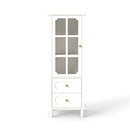 Minimalism Buffet Cabinet With Glass Doors And Double Drawer by HouseOfZazla