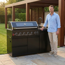 62.6 Inch 6-Burner Deluxe Stainless Steel Propane Gas Outdoor Kitchen Barbecue Island Grill by HouseOfZazla