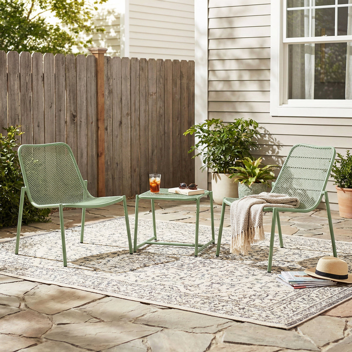 Kincaid Outdoor 3-Piece Conversation Set with Iron Frame, photo 4 of 10