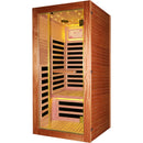 Single Person Sauna Room With LED Lighting, Epoxy Heating Plates, And Compact Design - American White Oak by HouseOfZazla