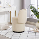Barrel Chair, Built In Storage, 360° Swivel - Beige by HouseOfZazla