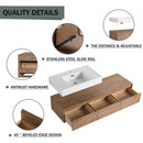 Modern Wall Mounted Bathroom Vanity With Resin Sink And Soft Close Drawer by Unique Piece Furniture
