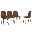 (Set of 4) Backrest AndTransfer Legs Chairs Adding A Touch Of Elegance To Minimalist And Scandinavian Style Homes - Walnut by HouseOfZazla