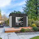 10 Ft. W X 7 Ft. D Plastic Storage Shed With Floor - Black / Gray by HouseOfZazla