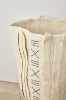Zulu Hand-Felted Ivory Wool Floor Vase