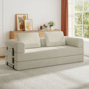 Convertible Sleeper Sofa Bed With Cylindrical Pillow, Fixed Shape Frame by Unique Piece Furniture