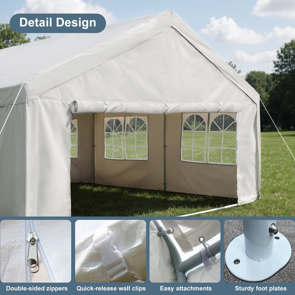 20'x40' Carport Canopy Party Tent, photo 3 of 6