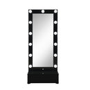 Elisa - Narrow Tall Mirror With Speaker And Drawer by Unique Piece Furniture