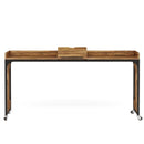 Height Adjustable Overbed Table With Wheels - Rustic Brown by HouseOfZazla