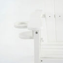 Outdoor Bar Height Adirondack Patio Chair With Cup Holder And Armrests All Weather UV Resistant - White