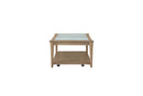 Frosted Glass Top Cocktail Table With Casters - Sand