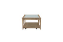 Frosted Glass Top Cocktail Table With Casters - Sand