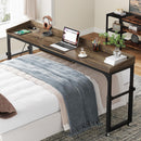 Adjustable Overbed Table With Wheels, Queen Size Mobile Desk - Dark Gray by HouseOfZazla
