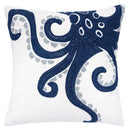 Octopus Patterned Pillow Cover With Matching Back - White by Unique Piece Furniture