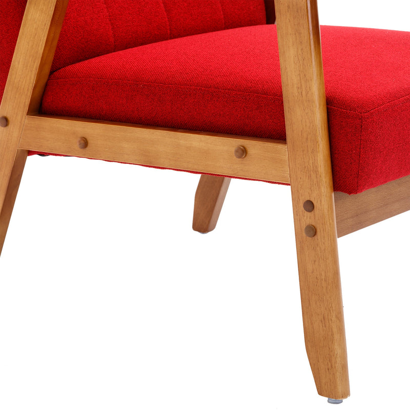 Accent Chairs Set of 2 with Side Table, Mid Century Modern Accent Chair, Wood and Fabric Armchairs Side Chair, Lounge Reading Comfy Arm Chair for Living Room, Bedroom, Office