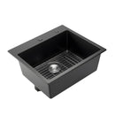25 Inch Granite Kitchen Sink Top Mount Single Bowl Drop-In Basin for RV Bar by HouseOfZazla