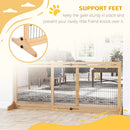 72" W x 27.25" H Extra Wide Freestanding Pet Gate with Adjustable Length Dog, Cat, Barrier for House, Doorway, Hallway, Natural