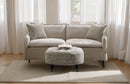 Upendo - Pattern Linen Sofa With 2 Toss Pillows - Beige by HouseOfZazla