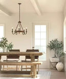 Barrett 22"W 5-Light Chandelier by Kichler Auburn Stain with Anvil Iron Finish by LampsUSA