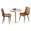 Round Modern Dinning Table 31.5 inches Bistro Table Tulip Table with Faux Marble top,Easy Assemble,Sturdy Metal Frame Diameter