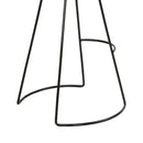 32 Inch Modern Bar Stool, Genuine Leather Seat, Metal Frame, Button Tufted, Tan Brown, Black