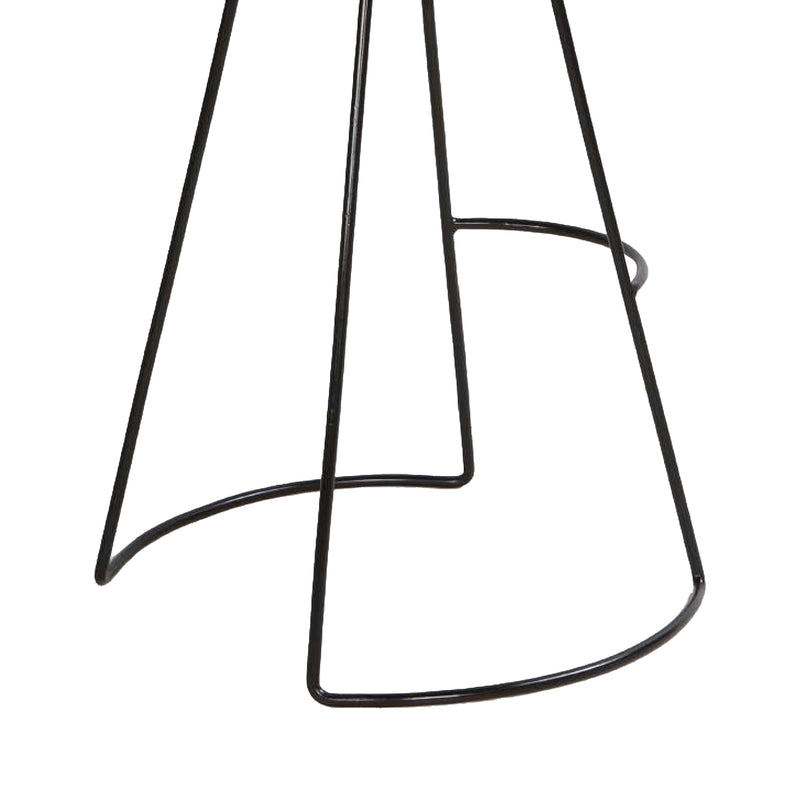 32 Inch Modern Bar Stool, Genuine Leather Seat, Metal Frame, Button Tufted, Tan Brown, Black