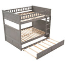 Bunk Bed With Twin Size Trundle, Guardrails by Unique Piece Furniture