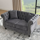 Chesterfield Sofa With Rolled Arms And Nailhead Trim by HouseOfZazla