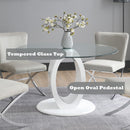 Larry - Glass Top Round Dining Table - White High Gloss by Unique Piece Furniture