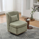 Wide Modern Cushioned Armless Metal Base 360° Swivel Chair With Pillow by HouseOfZazla