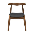 5 Piece Dining Set With 1 Table And 4 Upholstered Chairs - Walnut / Black by HouseOfZazla