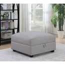 Austin - Square Upholstered Ottoman - Gray by HouseOfZazla