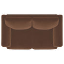 Dania - Upholstered Crescent Loveseat With Curved Tufted Arms - Rust by HouseOfZazla
