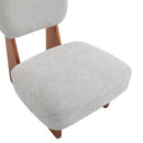 [Set of 2] Modern Lounge Chair with Polyester Upholstery, Sturdy Wood Base With Walnut Finish, Minimalist and Stylish Accent Seating for Living Room, Bedroom, or Office