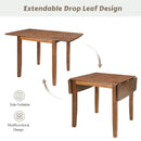 3-Piece Wood Drop Leaf Breakfast Nook Dining Table Set with 2 X-back Chairs for Small Places, Brown