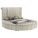 Santiago - Upholstered Round Storage Bed With Built In Charging Ports by HouseOfZazla