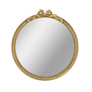 30' x 32.1' Round Decorative Wood Frame Wall Mirror by HouseOfZazla