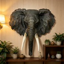 15.75" Wide Realistic Elephant Head Wall Sculpture