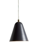 MoDRN 7"W 1-Light Scandinavian Mini-Pendant Light Fixture, Black Metal Finish by LampsUSA