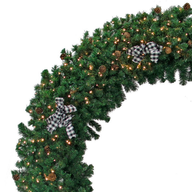 8FT Pre-Lit Premier Pine Fir Christmas Wreath