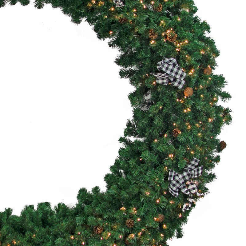 8FT Pre-Lit Premier Pine Fir Christmas Wreath