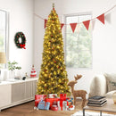 5/6/7/8/9 FT Pre-Lit Artificial Hinged Slim Pencil Christmas Tree by LJGDeals