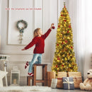5/6/7/8/9 FT Pre-Lit Artificial Hinged Slim Pencil Christmas Tree by LJGDeals