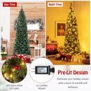 5/6/7/8/9 FT Pre-Lit Artificial Hinged Slim Pencil Christmas Tree by LJGDeals