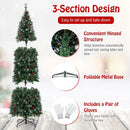 5/6/7/8/9 FT Pre-Lit Artificial Hinged Slim Pencil Christmas Tree by LJGDeals