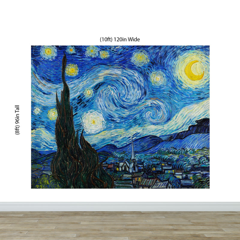 Vincent Van Gogh's The Starry Night Painting Wallpaper Mural.