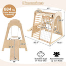 8-in-1 Indoor Jungle Gym Wooden Playground with Swing and Climbing Wall-Natural by LJGDeals