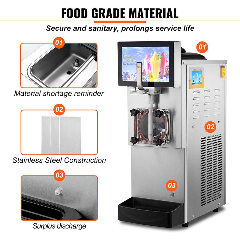 8L Commercial Single Frozen Margarita Ice Slushy Drink Maker Machine, 1050W (97420618)