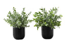 11" Tall Artificial Plant Eucalyptus Grass Indoor Decorative Set of 2
