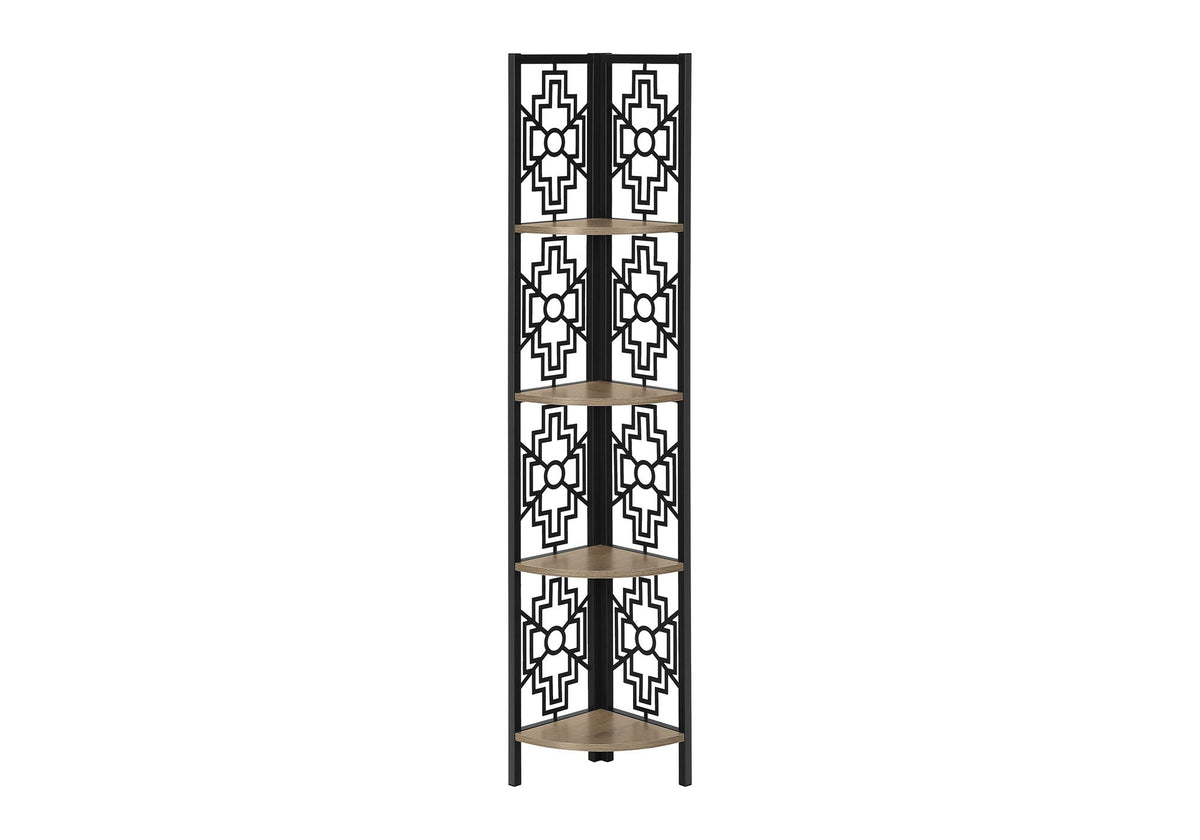 4 Tier Corner Bookshelf Bookcase for Office, Transitional Style, photo 11 of 12